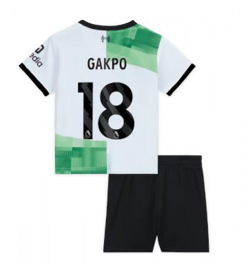 Maillot de foot Liverpool Cody Gakpo #18 Extérieur enfant 2023-24 Manches Courte (+ pantalon court)